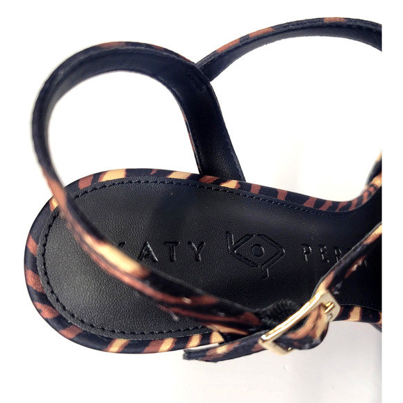 Katy Perry Square Open Sandal Shoes Womens Size 9 Animal Print Heels - Picture 6 of 16